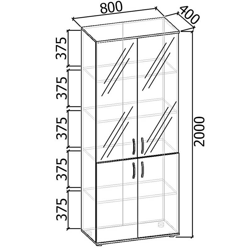 Шкаф для документов АРТ-004 стекло Шкаф для документов АРТ-004 стекло