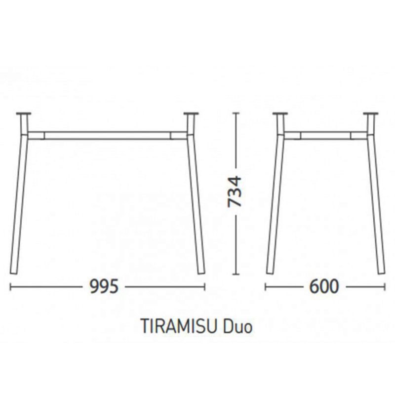 Комлект ножек стола Tiramisu Duo chrome Комлект ножек стола Tiramisu Duo chrome
