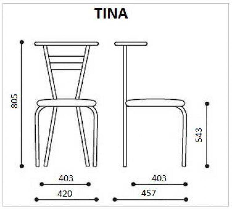 Обеденный стул TINA alu Обеденный стул TINA alu