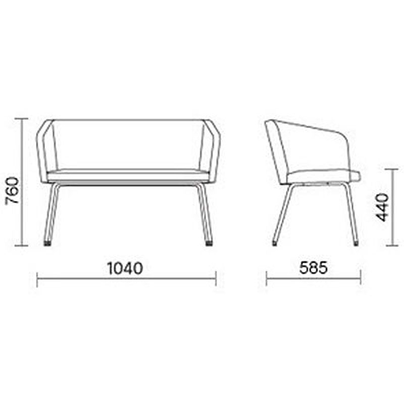 Офисный диван Hello 4L Duo chrome