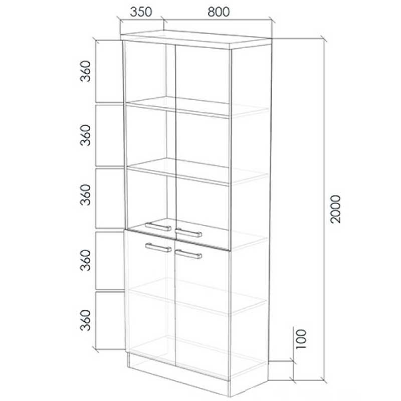 Шкаф для документов Арт-005 стекло