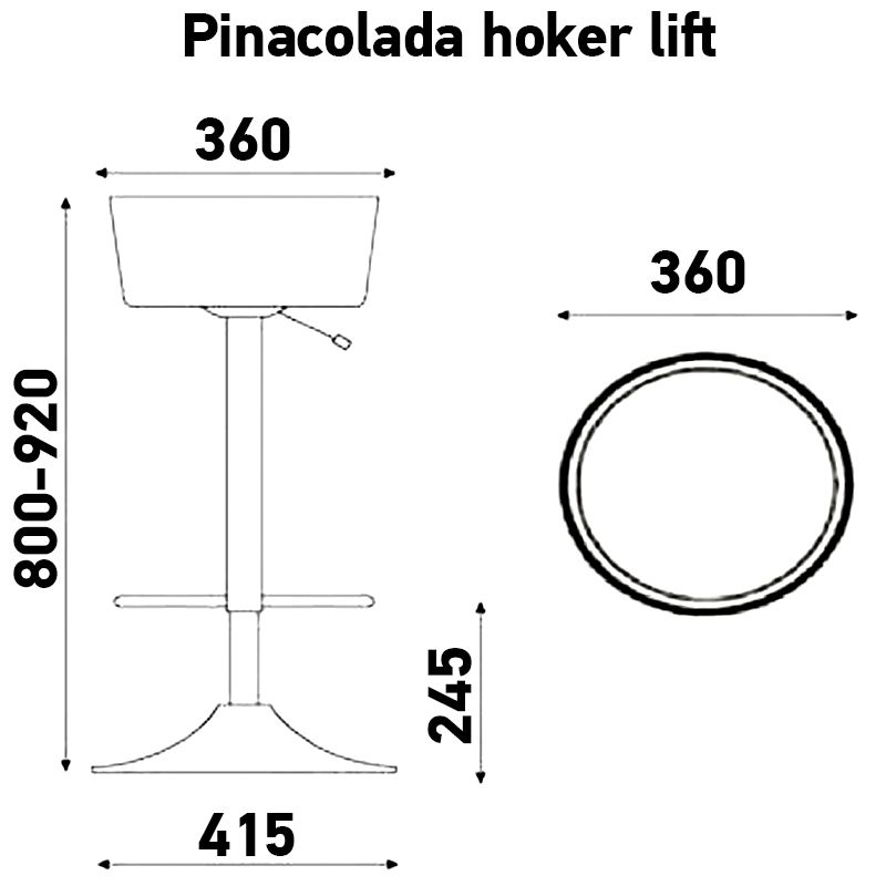 Барный стул PINACOLADA hoker lift chrome