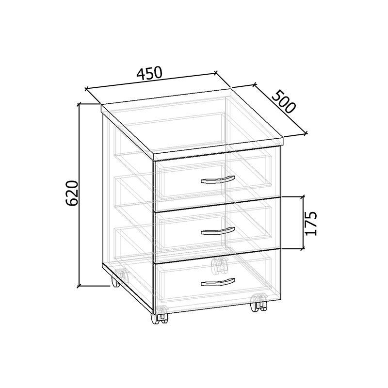 Тумба мобильная Арт-401