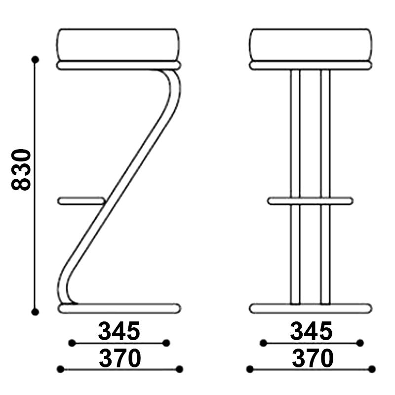 Барный стул ZETA chrome