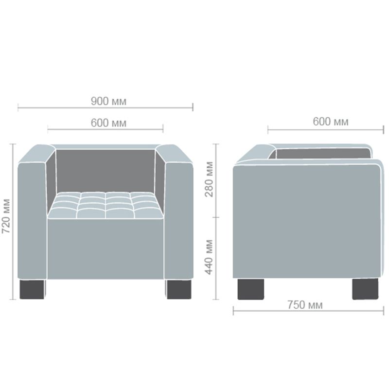 Офисный диван Кристалл 0.9