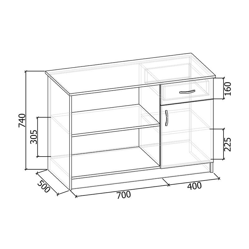 Тумба приставная Тп-204